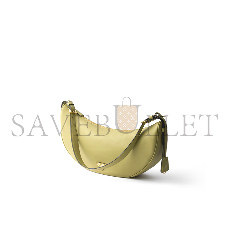 PRADA DEMI-LUNE LARGE LEATHER SHOULDER BAG 1BC255 (42*19.5*8.5cm)